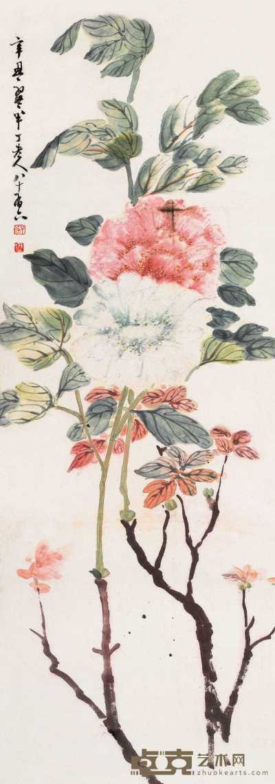 陈半丁 花卉 立轴 75×26.5cm